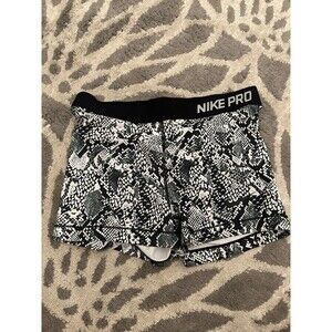 Black and White Snakeskin Nike Pro Spandex Shorts